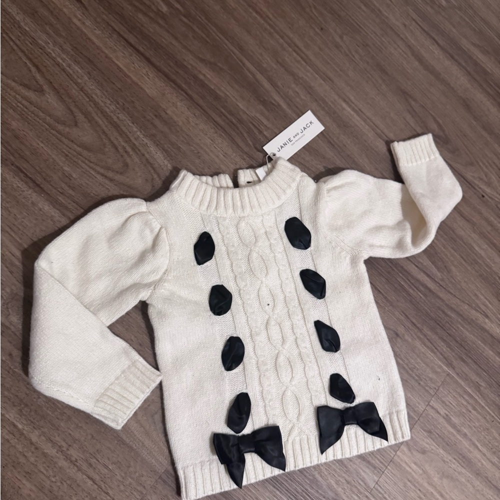 Janie and Jack Cream Knit Sweater size 18/24 months